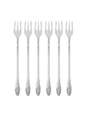 Vintage 1960s Evening Star Silver Plate Oyster Forks Set of Six Weston Table