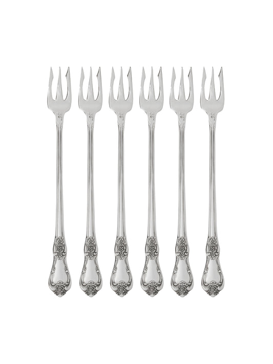Vintage 1960s Fredericksburg Silver Plate Oyster Forks Set of Six Weston Table