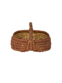 Vintage 1960s French Double Weave Wicker Basket Weston Table
