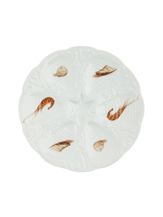 Vintage 1960s French Marine Life Oyster Plate Weston Table