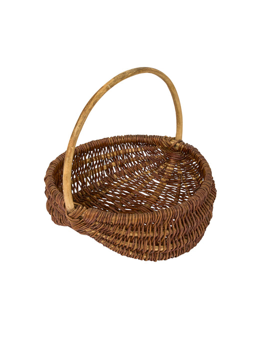 Vintage 1960s French Small Wicker Foraging Basket Weston Table