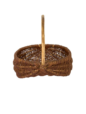 Vintage 1960s French Small Wicker Foraging Basket Weston Table 