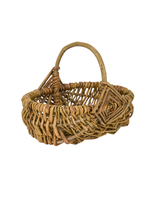 Vintage 1950s French Small Wicker Foraging Basket Weston Table