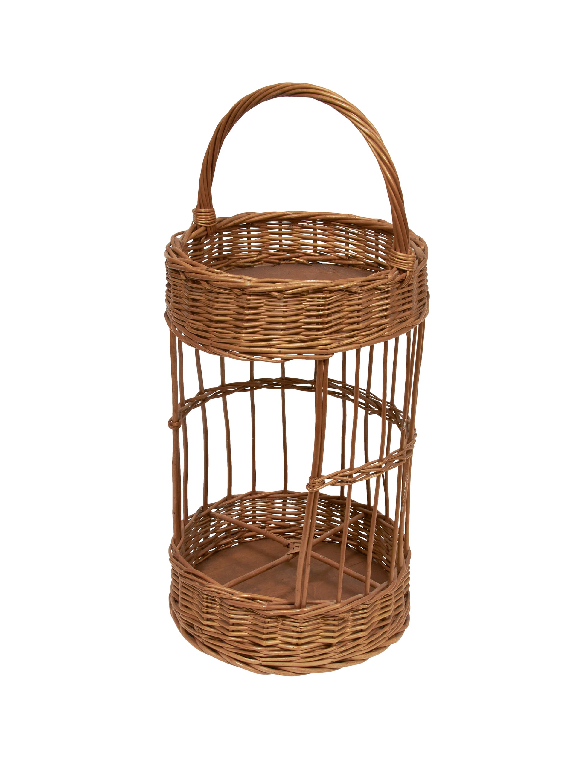 Vintage 1960s French Wicker Bottle Basket Weston Table