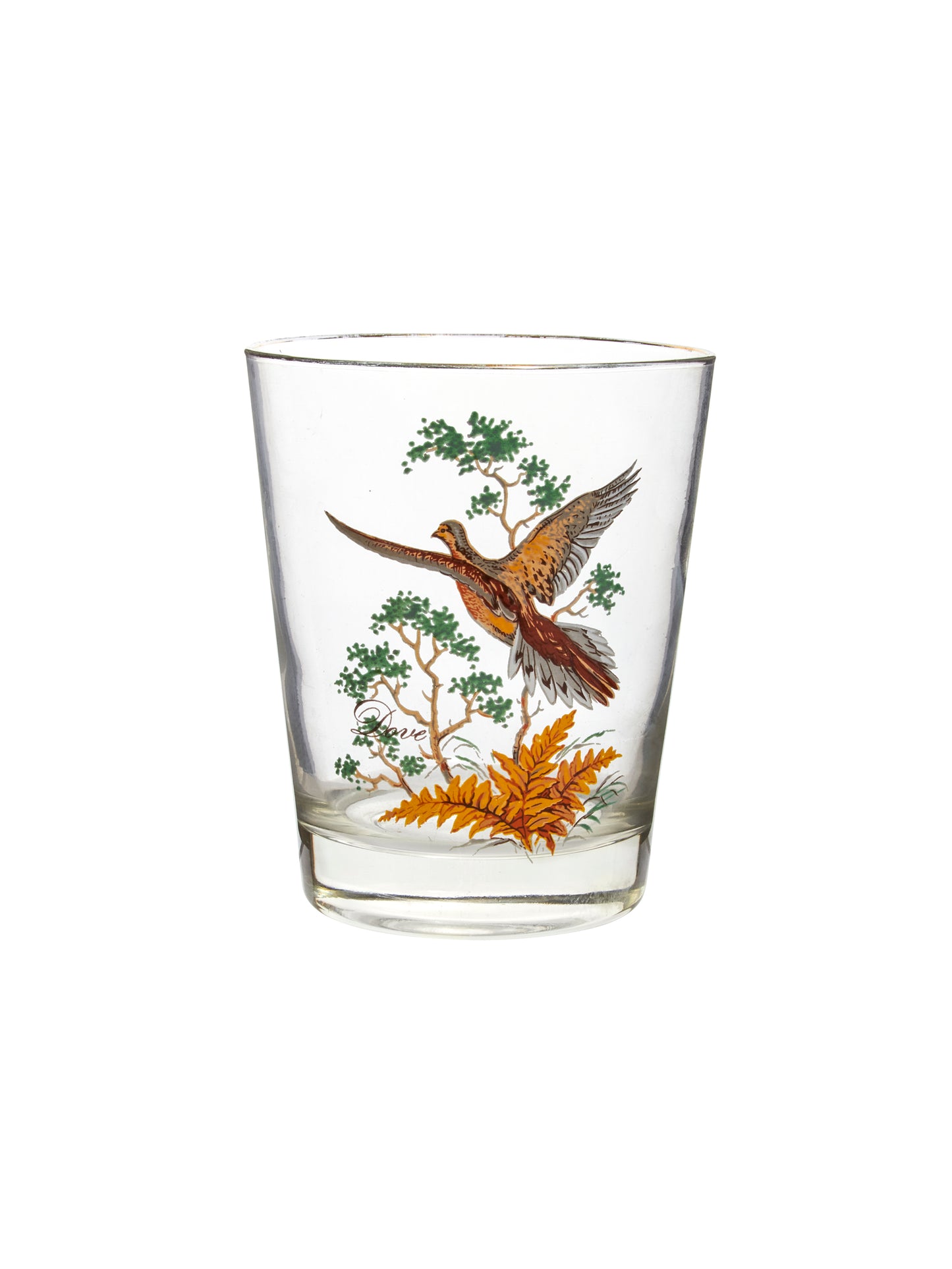 Vintage 1960s Game Bird Double Old Fashioned Glasses Dove Weston Table