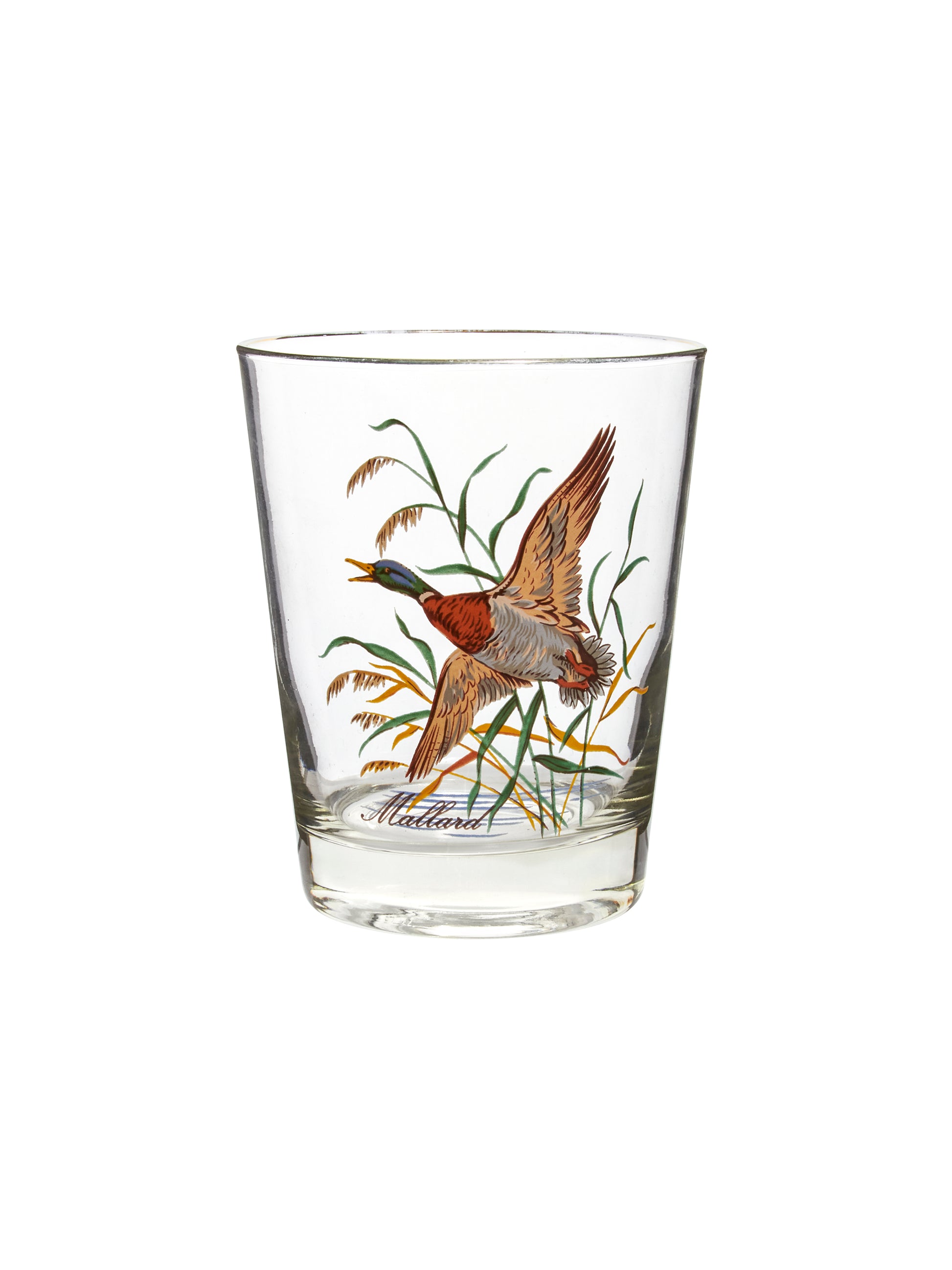 Vintage 1960s Game Bird Double Old Fashioned Glasses Mallard Weston Table
