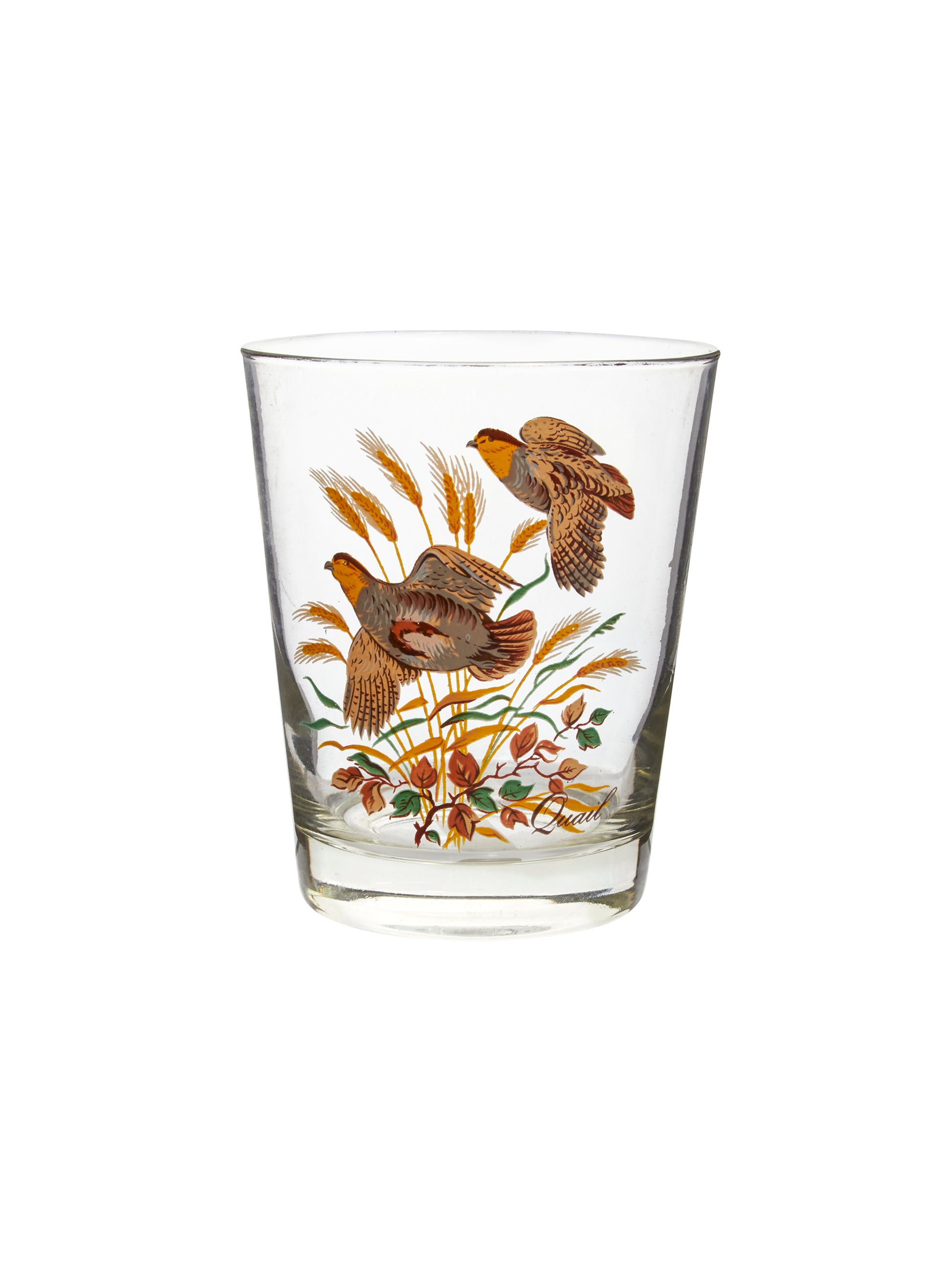 Vintage 1960s Game Bird Double Old Fashioned Glasses Quail Weston Table
