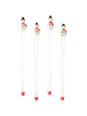 Vintage 1960s Georges Briard Snowman Glass Cocktail Stirrers Set of Four Weston Table