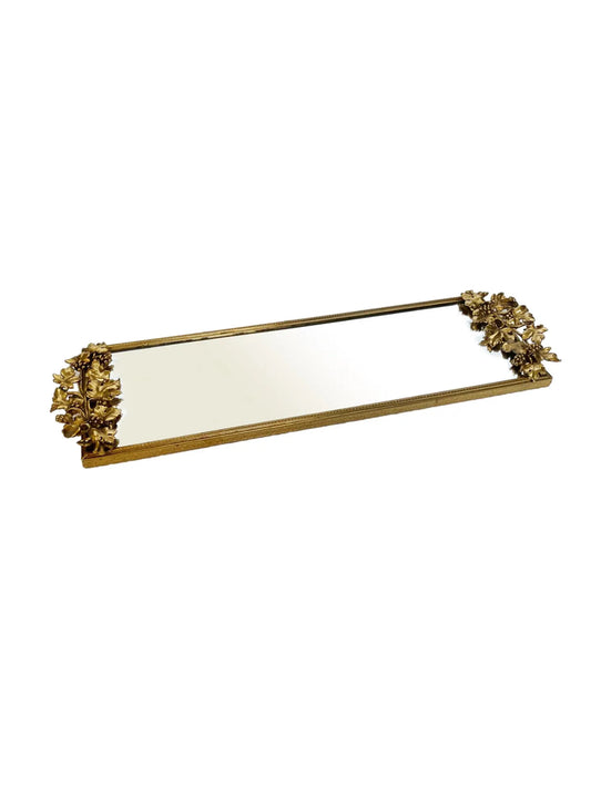 Vintage 1960s Grapevine Beveled Mirror Tray Weston Table