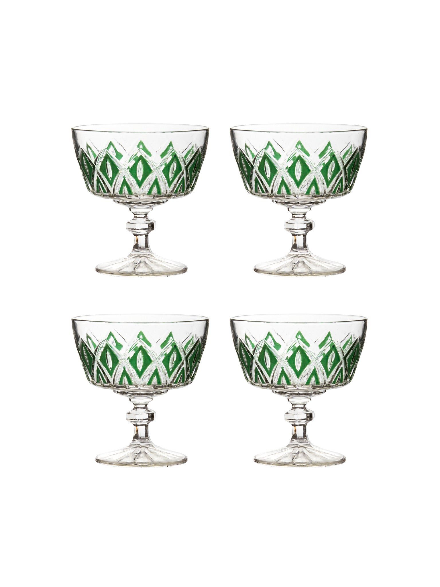 Vintage 1960s Harlequin Cocktail Coupes Set of Four Weston Table