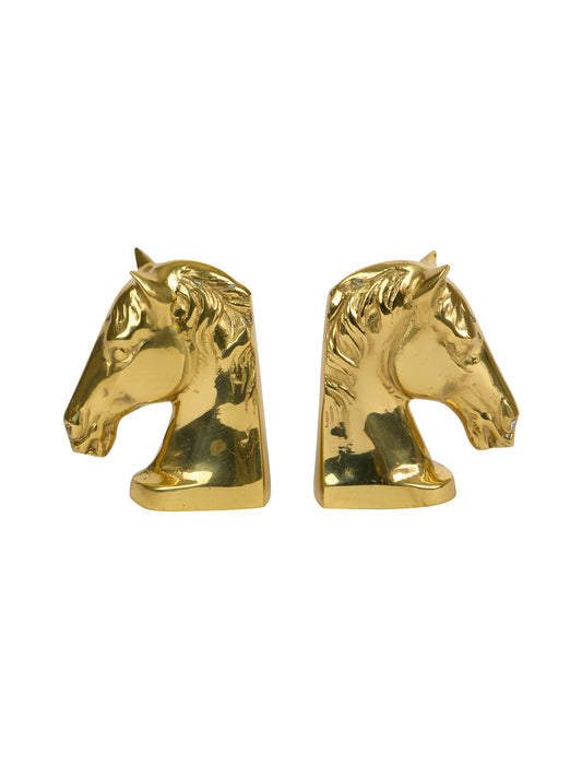 Vintage 1960s Horse Brass Bookends Weston Table