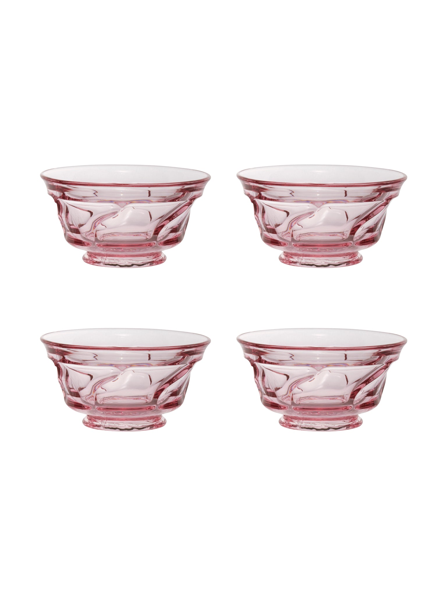 Vintage 1960s Jamestown Fostoria Pink Dessert Bowls Set of Four Weston Table