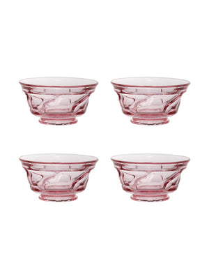  Vintage 1960s Jamestown Fostoria Pink Dessert Bowls Set of Four Weston Table 