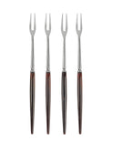 Vintage 1960s Japanese Long Teak Handled Forks Set of Four Weston Table