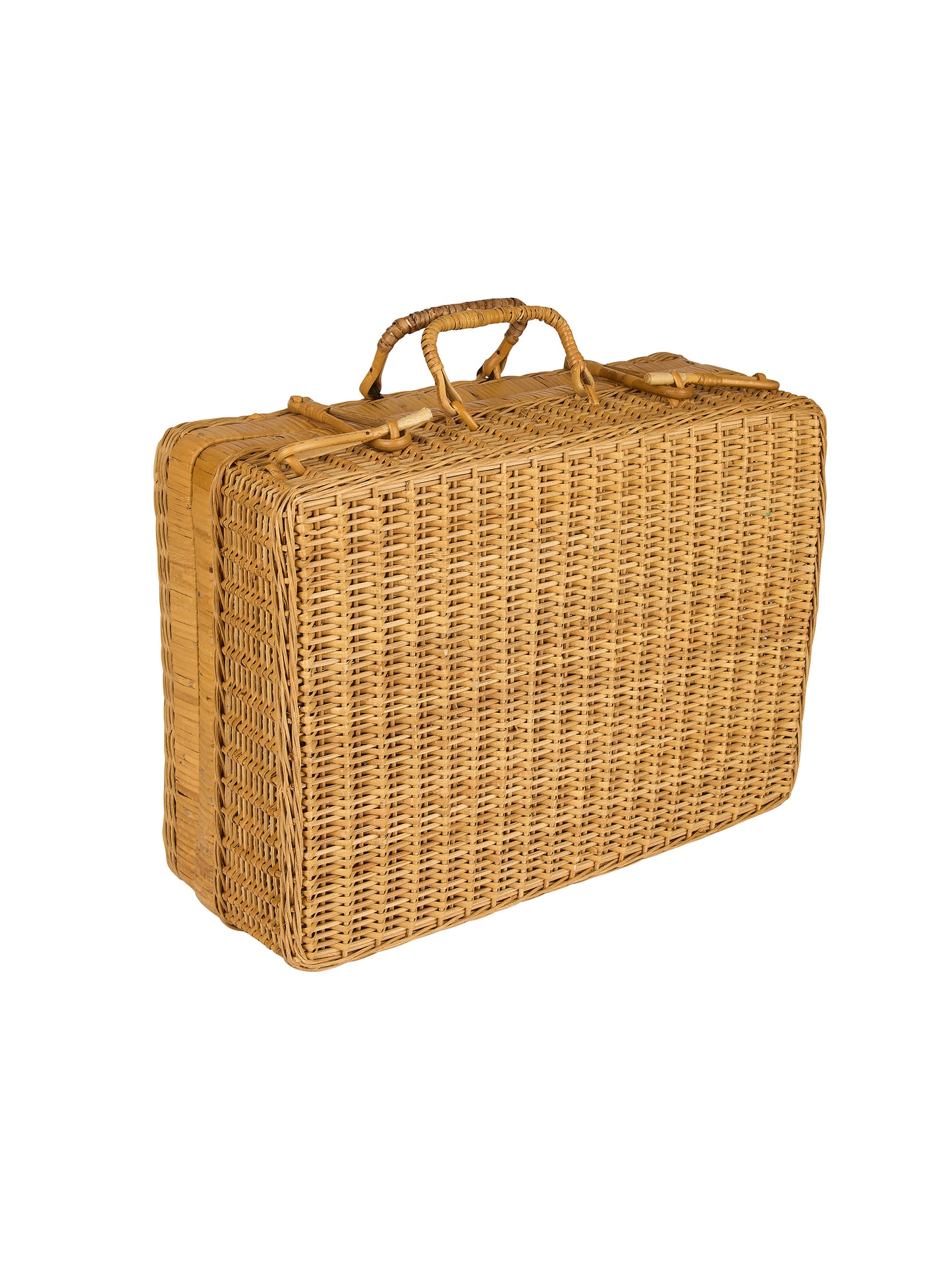 Vintage 1960s Japanese Rattan Lunch Valise Weston Table