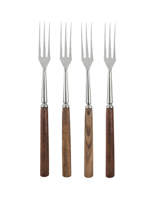 Vintage 1960s Japanese Rosewood Handle Fondue Forks Set of Four Weston Table