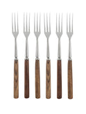 Vintage 1960s Japanese Rosewood Handle Fondue Forks Set of Six Weston Table