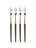 Vintage 1960s Japanese Teak Handled Long Forks Set of Four Weston Table
