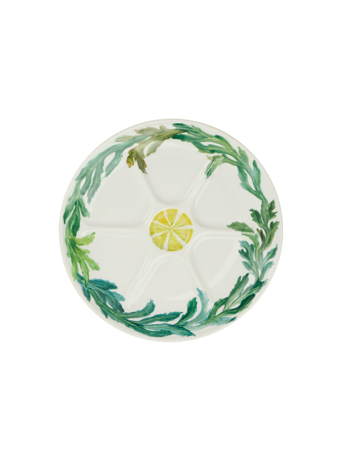 Vintage 1960s Lemon and Seaweed Oyster Plate Weston Table