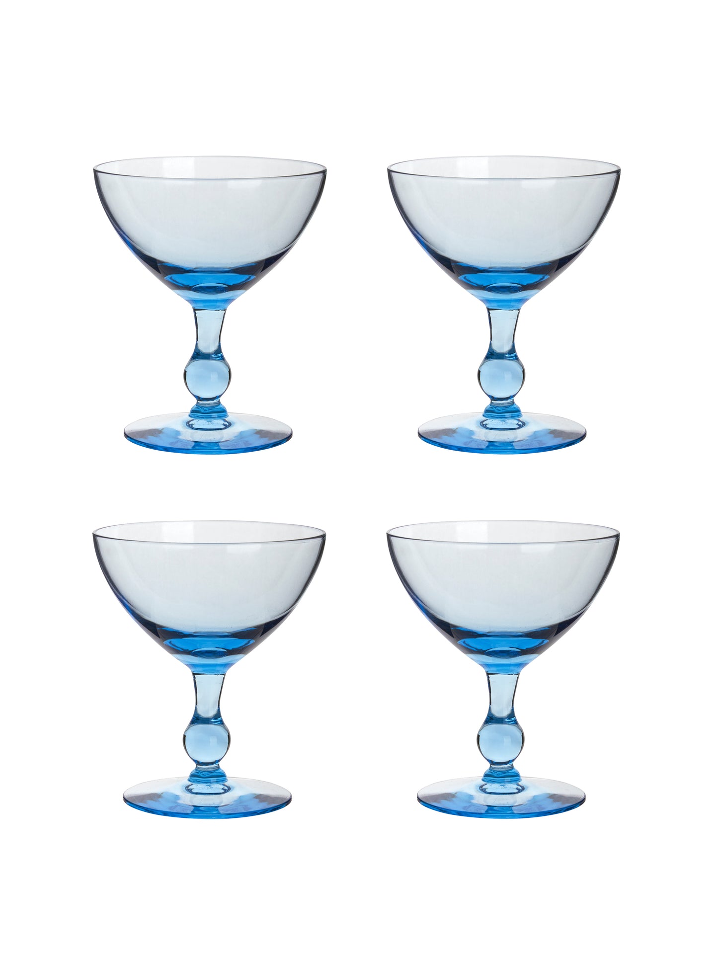 Vintage 1960s Morgantown Regina Blue Cocktail Glasses Weston Table