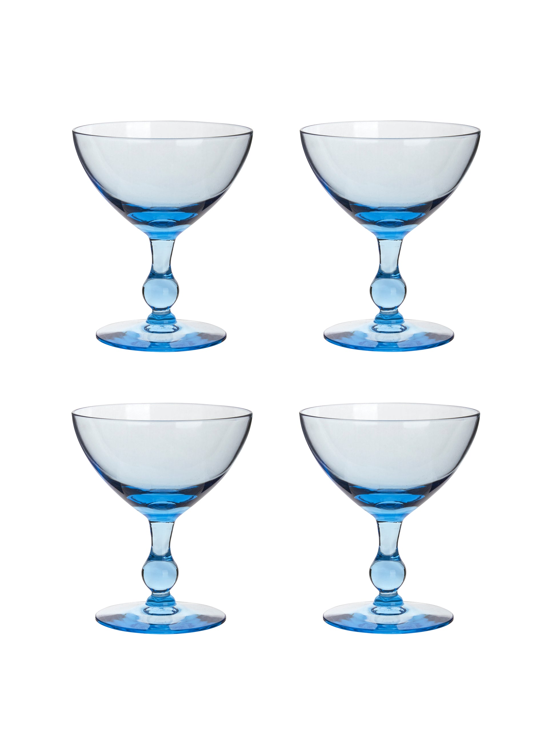Vintage 1960s Morgantown Regina Blue Cocktail Glasses Weston Table
