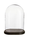 Vintage 1960s Oval Glass Cloche with Wood Base Weston Table