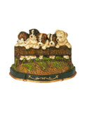Vintage 1960s Puppies on Fence Cast Iron Doorstop Weston Table