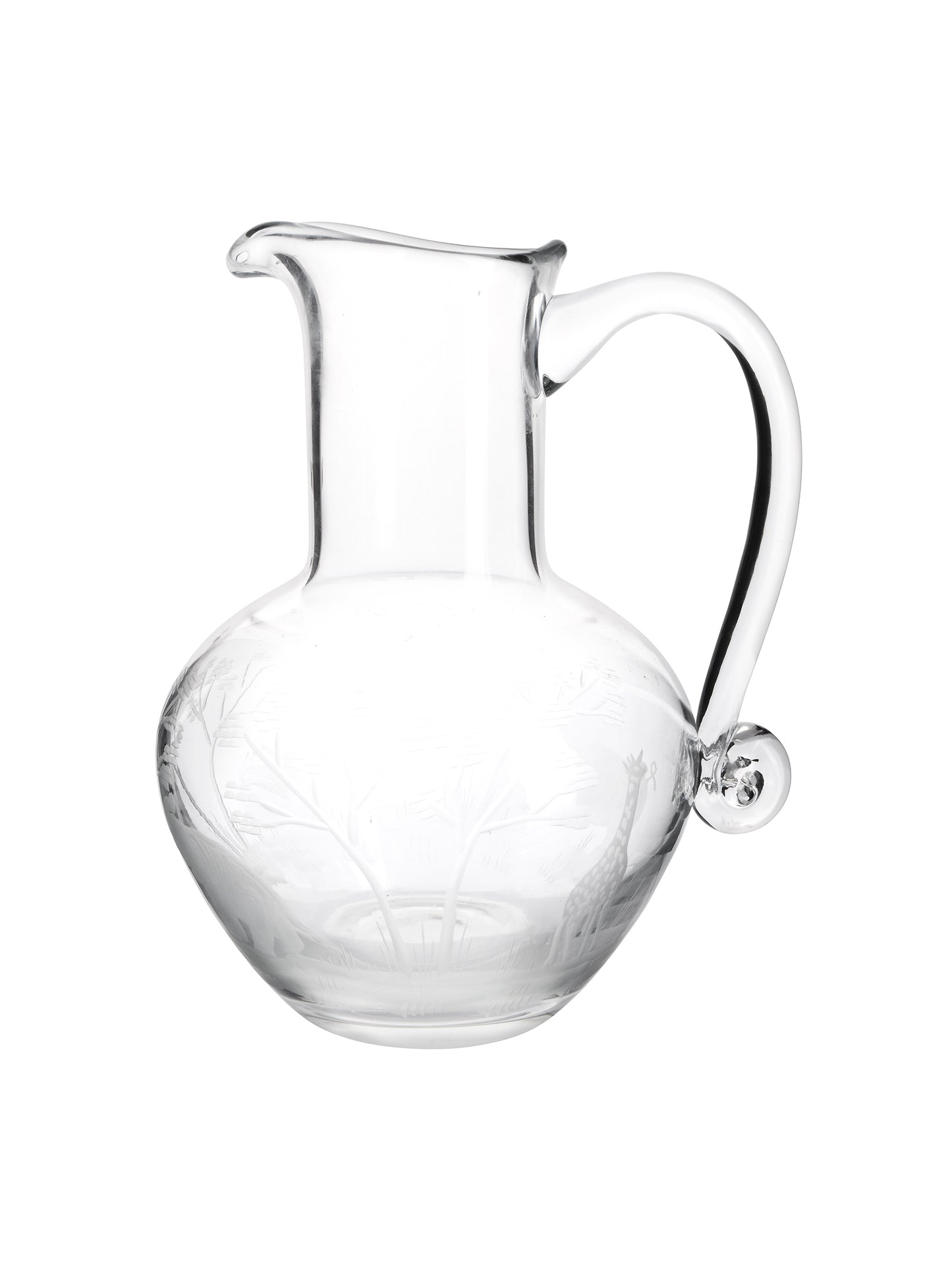 Vintage 1960s Crystal Queen Lace Safari Animals Pitcher Weston Table