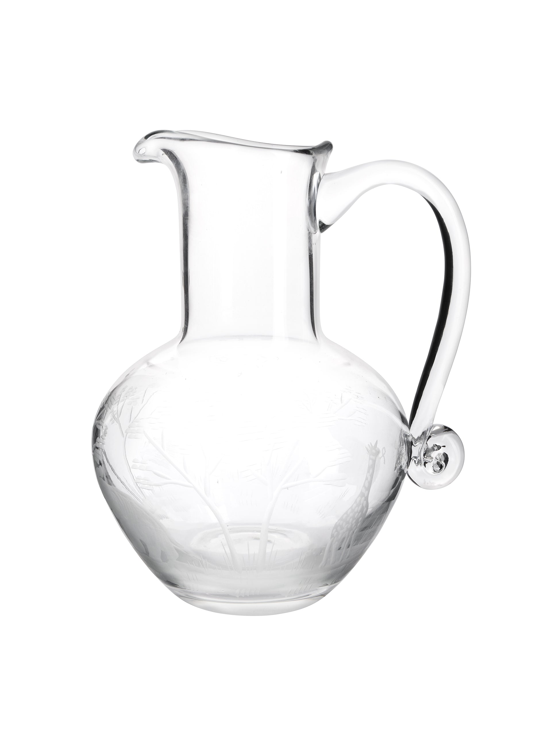 Vintage 1960s Crystal Queen Lace Safari Animals Pitcher Weston Table