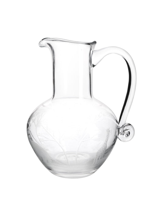 Vintage 1960s Crystal Queen Lace Safari Animals Pitcher Weston Table