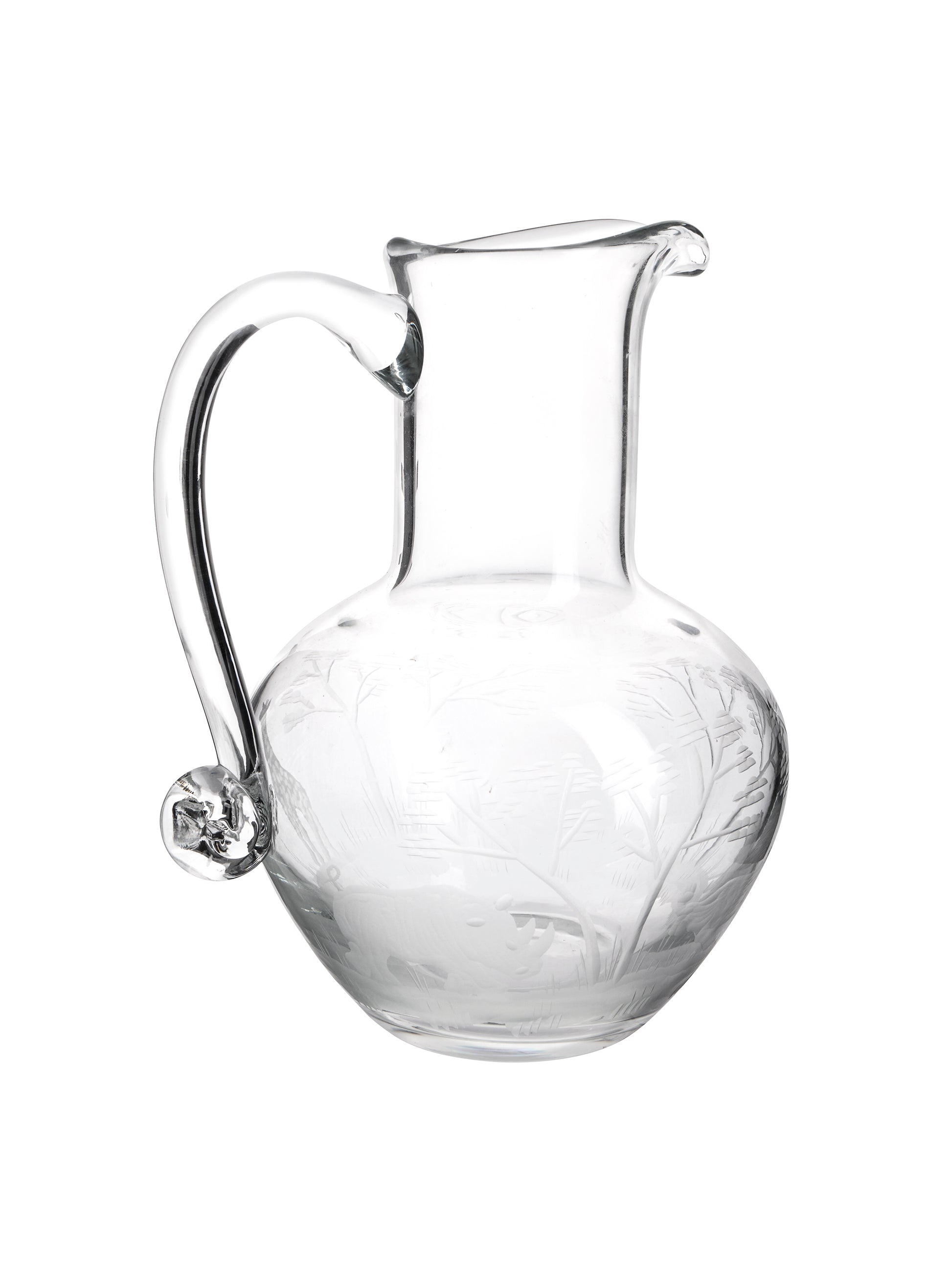 Vintage 1960s Crystal Queen Lace Safari Animals Pitcher Weston Table