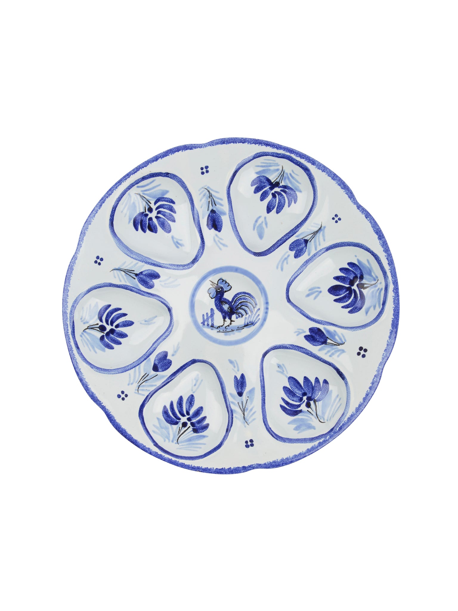 Vintage 1960s Quimper Blue Bird Oyster Plate Weston Table