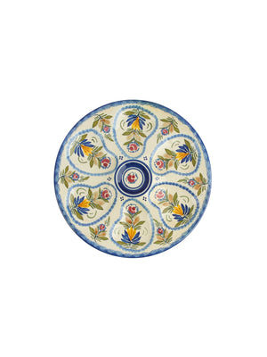  Vintage 1960s Quimper Blue Floral Oyster Plate Weston Table 