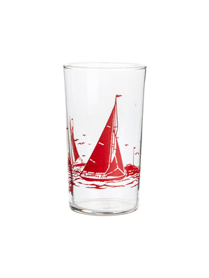  Vintage 1960s Red Sailboat Glasses Weston Table 