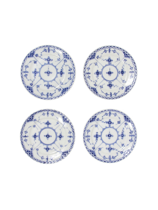 Vintage 1960s Royal Copenhagen Blue Fluted Half Lace Plates Weston Table