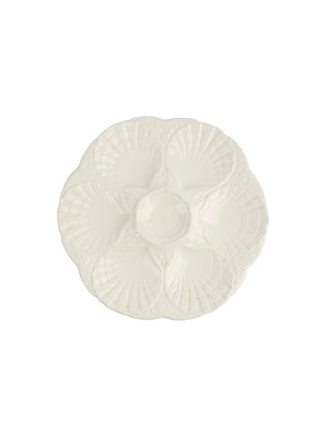  Vintage 1960s Sarreguemines White Oyster Plate Weston Table 
