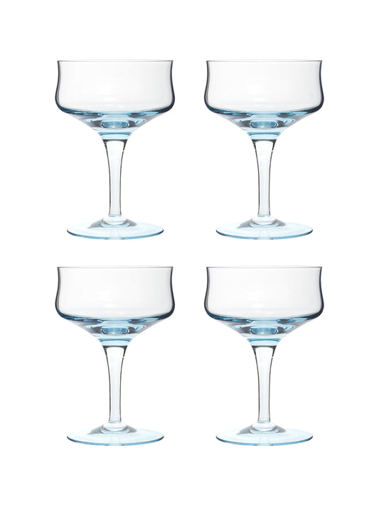 Vintage 1960s Sasaki Aqua Cocktail Glasses Set of Four Weston Table