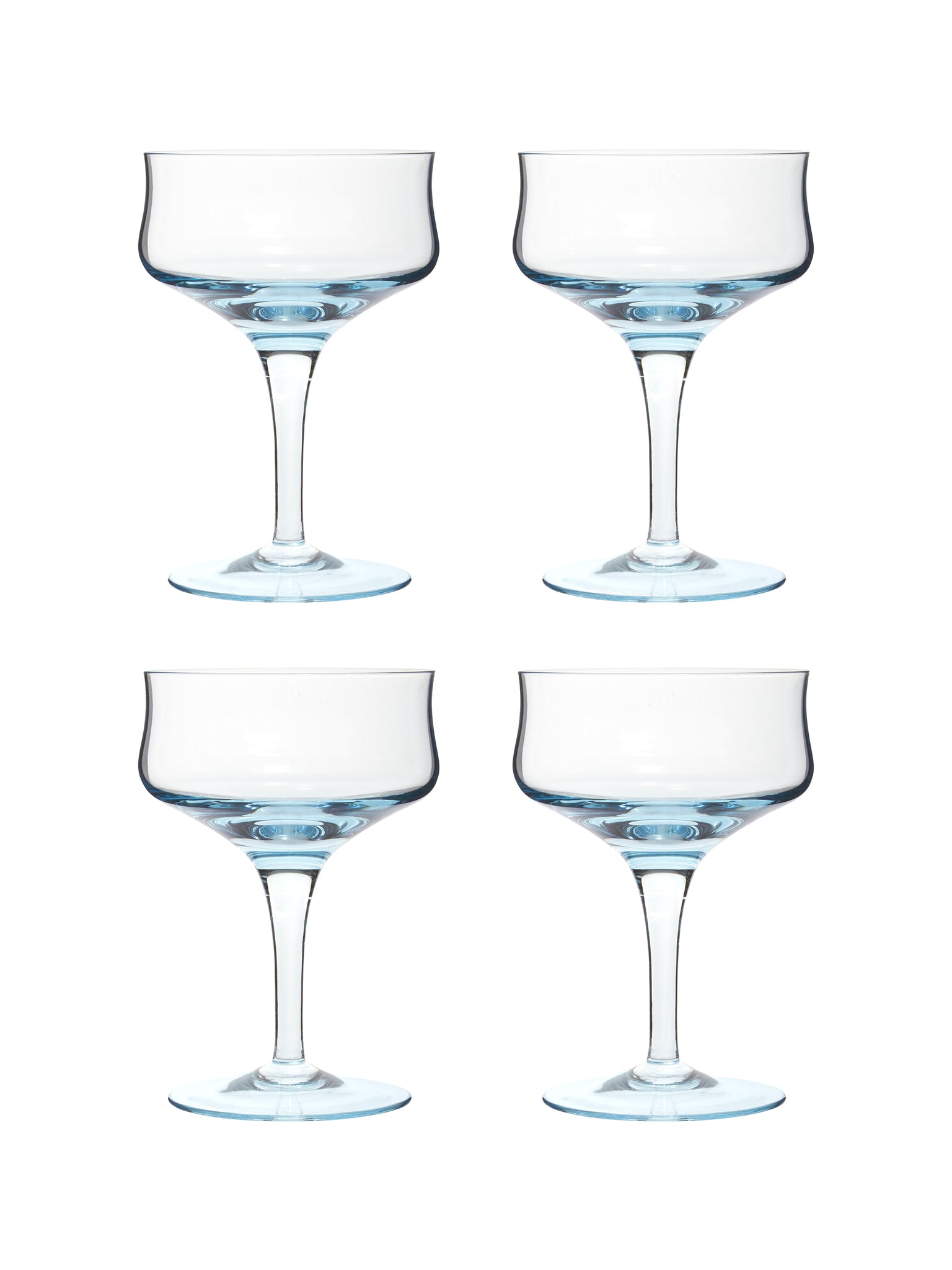 Vintage 1960s Sasaki Aqua Cocktail Glasses Set of Four Weston Table