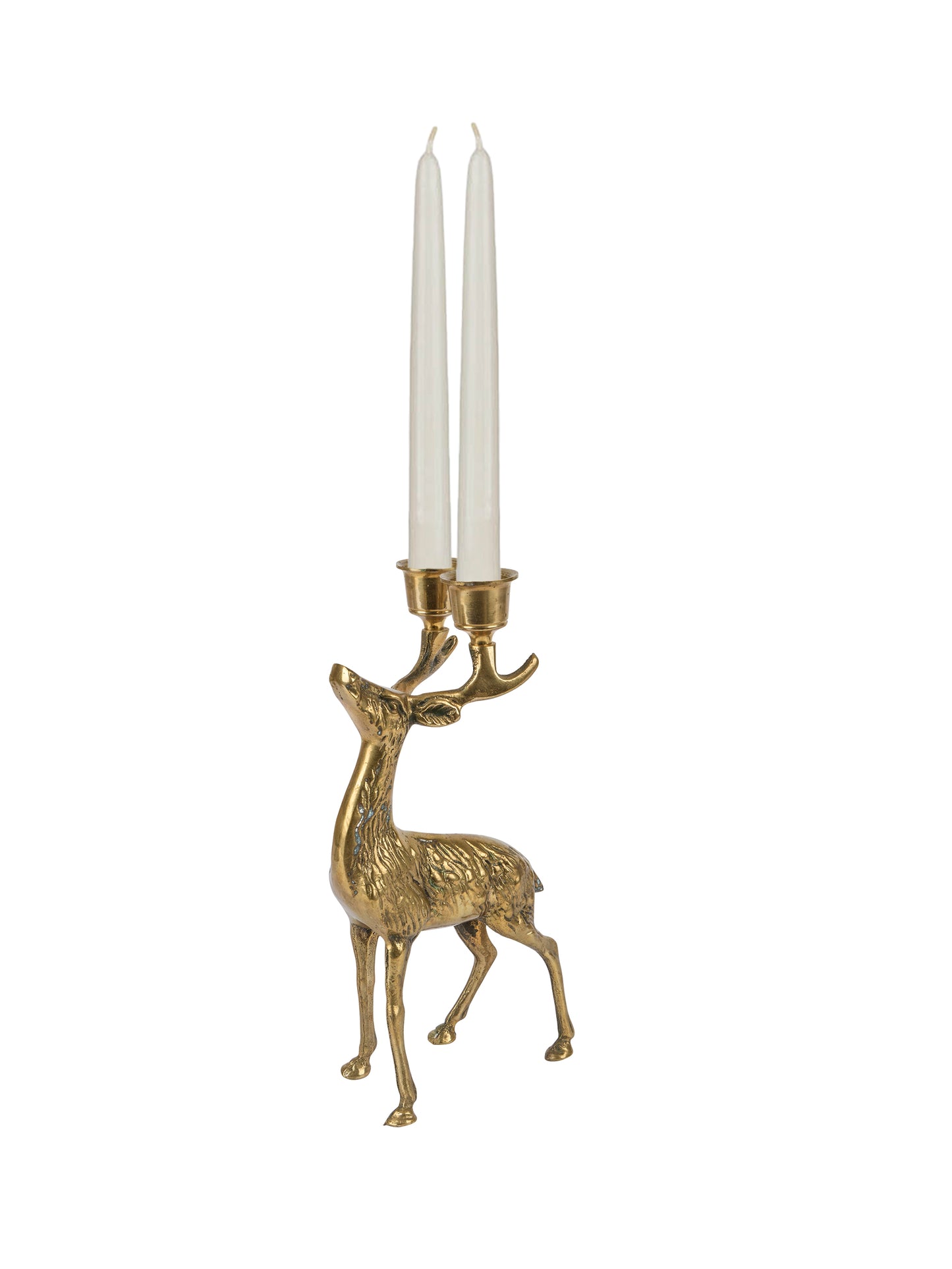 Vintage 1960s Small Brass Reindeer Candle Holder Weston Table