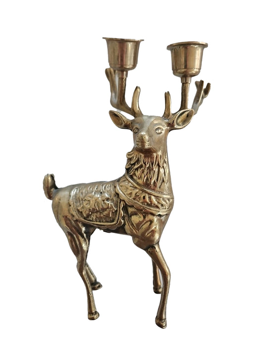 Vintage 1960s Stag Brass Candelabra Weston Table