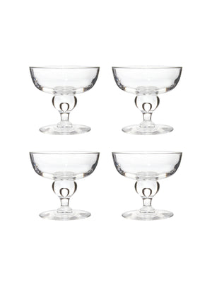  Vintage 1960s Steuben Champagne Coupes Set of Four Weston Table 