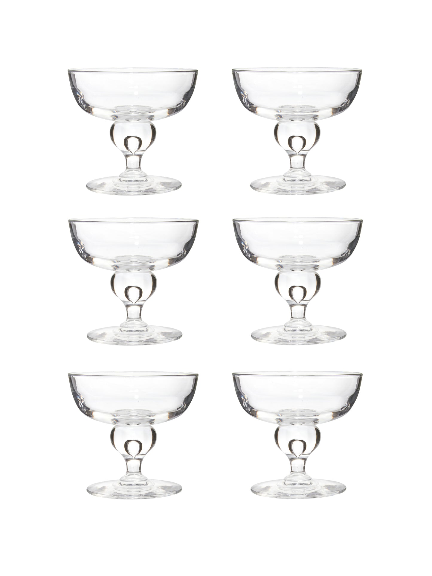 Vintage 1960s Steuben Champagne Coupes Set of Six Weston Table