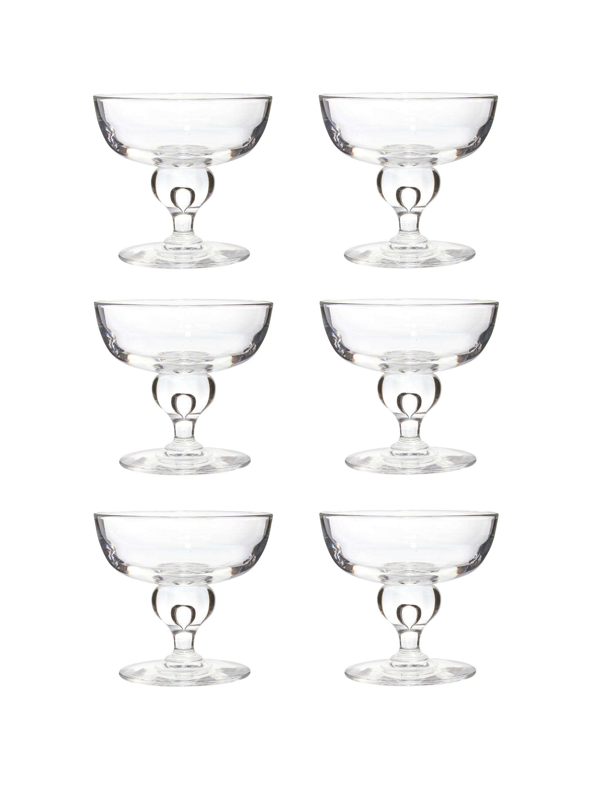 Vintage 1960s Steuben Champagne Coupes Set of Six Weston Table