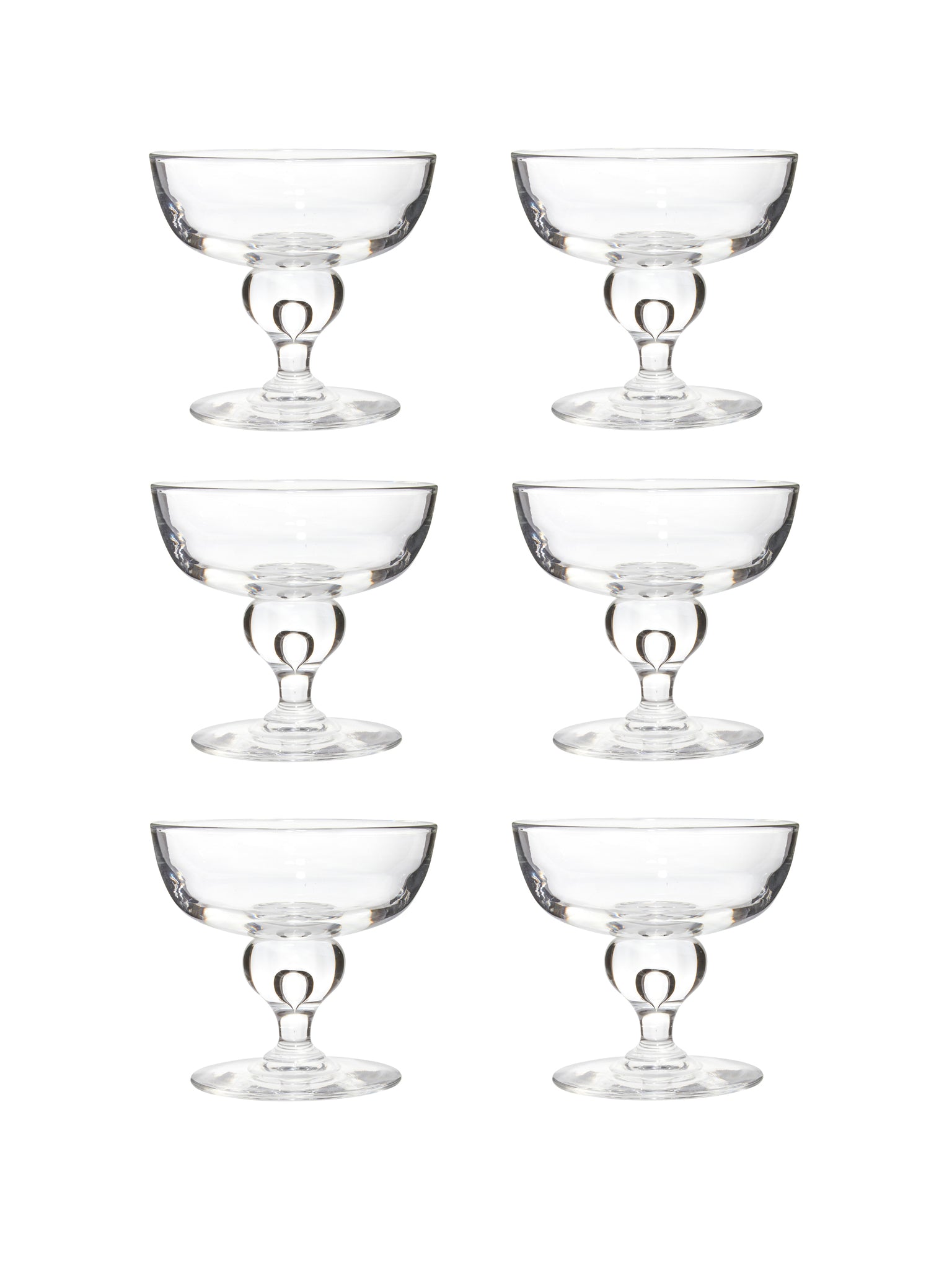 Vintage 1960s Steuben Champagne Coupes Set of Six Weston Table