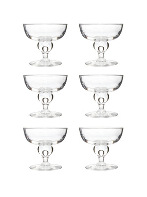  Vintage 1960s Steuben Champagne Coupes Set of Six Weston Table 