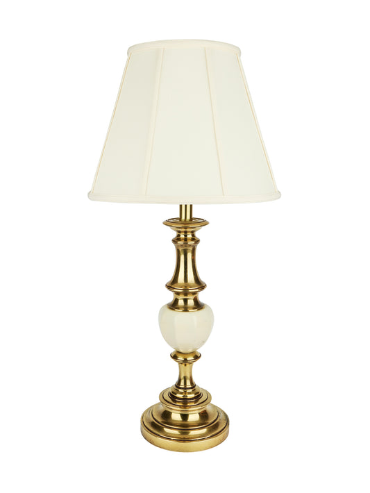 Vintage 1960s Stiffel Brass Lamp with Porcelain Orb Weston Table