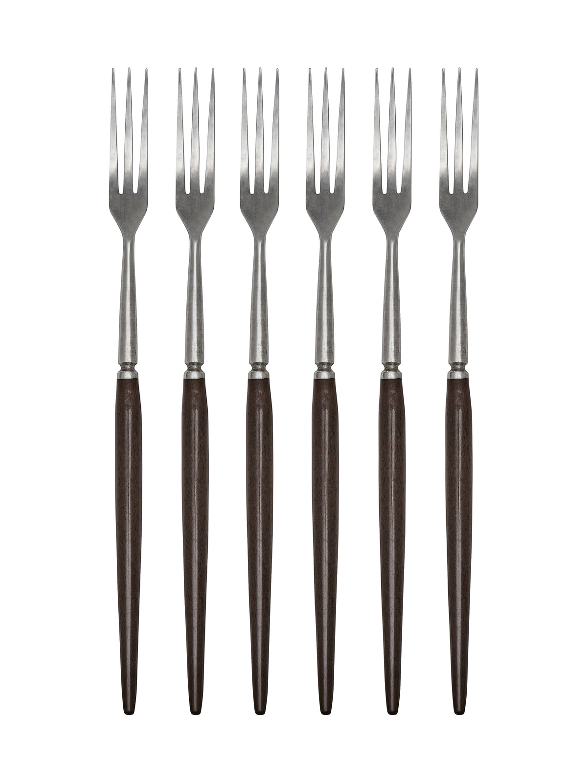 Vintage 1960s Teak Handled Long Forks Set of Six Weston Table