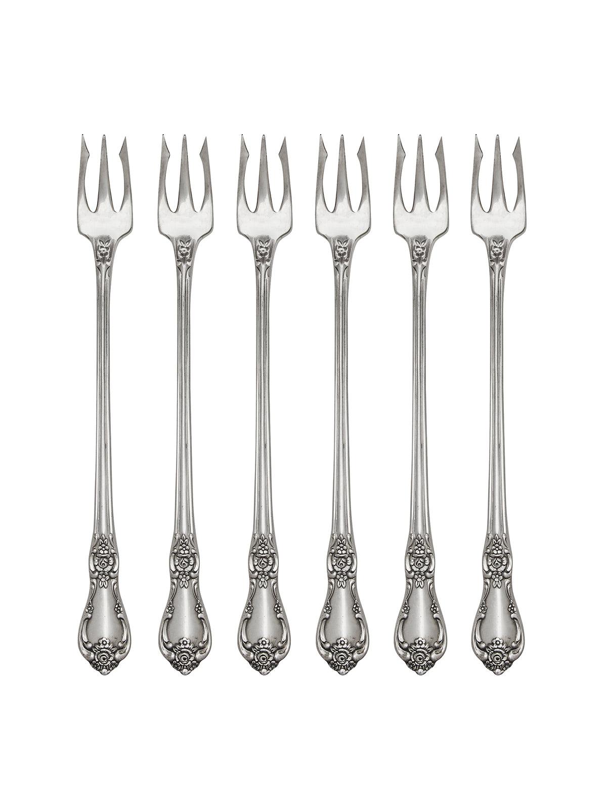 Vintage 1960s Vanessa Francesca Oyster Forks Set of Six Weston Table