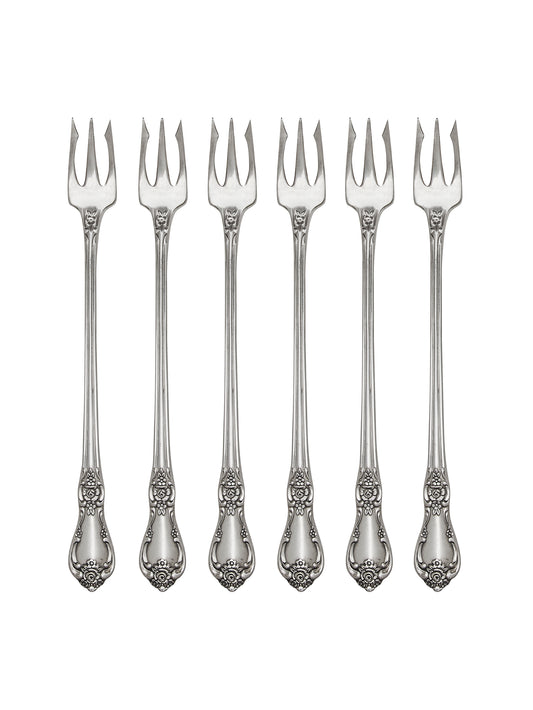 Vintage 1960s Vanessa Francesca Oyster Forks Set of Six Weston Table