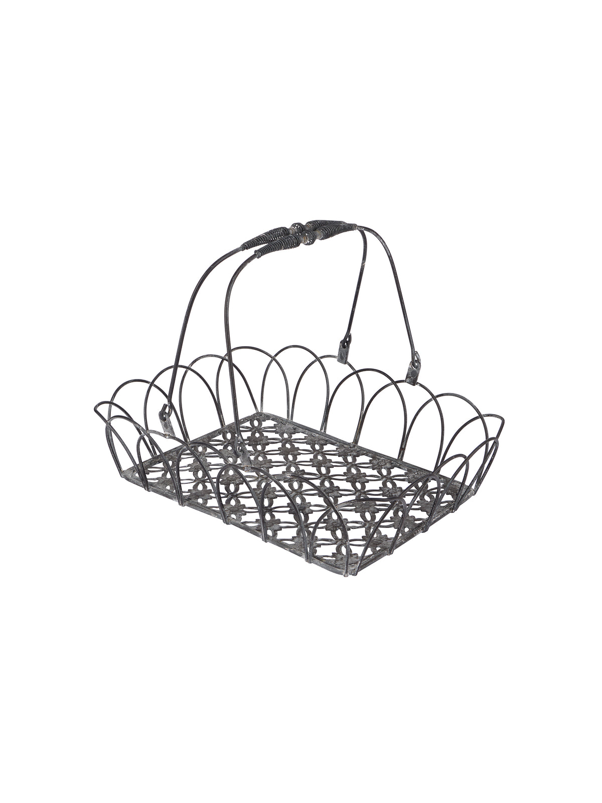 Vintage 1960s Wire Rectangular Garden Basket One Weston Table